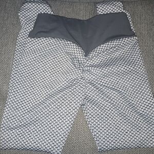 Gray and White Patterned Pants